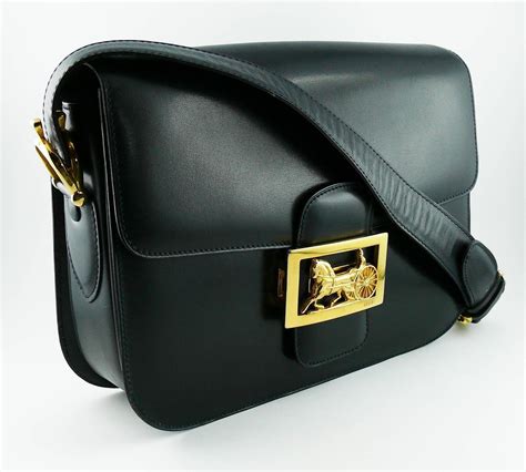 Celine Vintage Box Horse Carriage Bag 